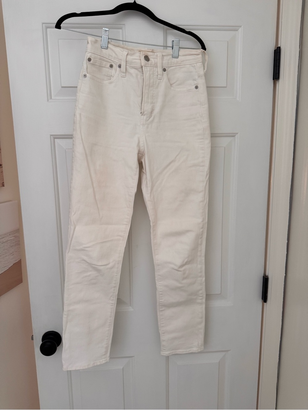 Madewell Cream Straight-Leg Jeans